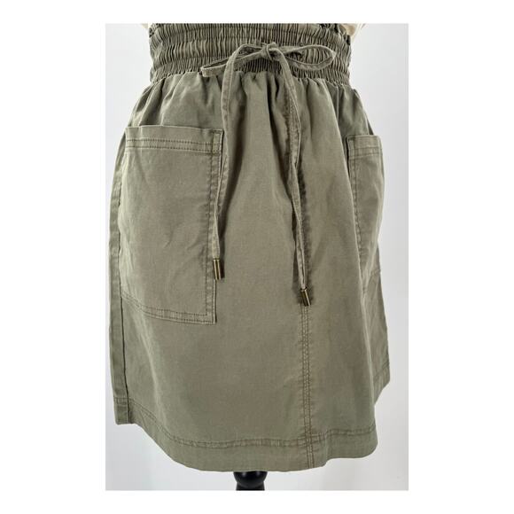 Velvet Heart Green Khaki Cargo Paperbag Waist Tie Cargo Mini Skirt Small - Picture 2 of 9